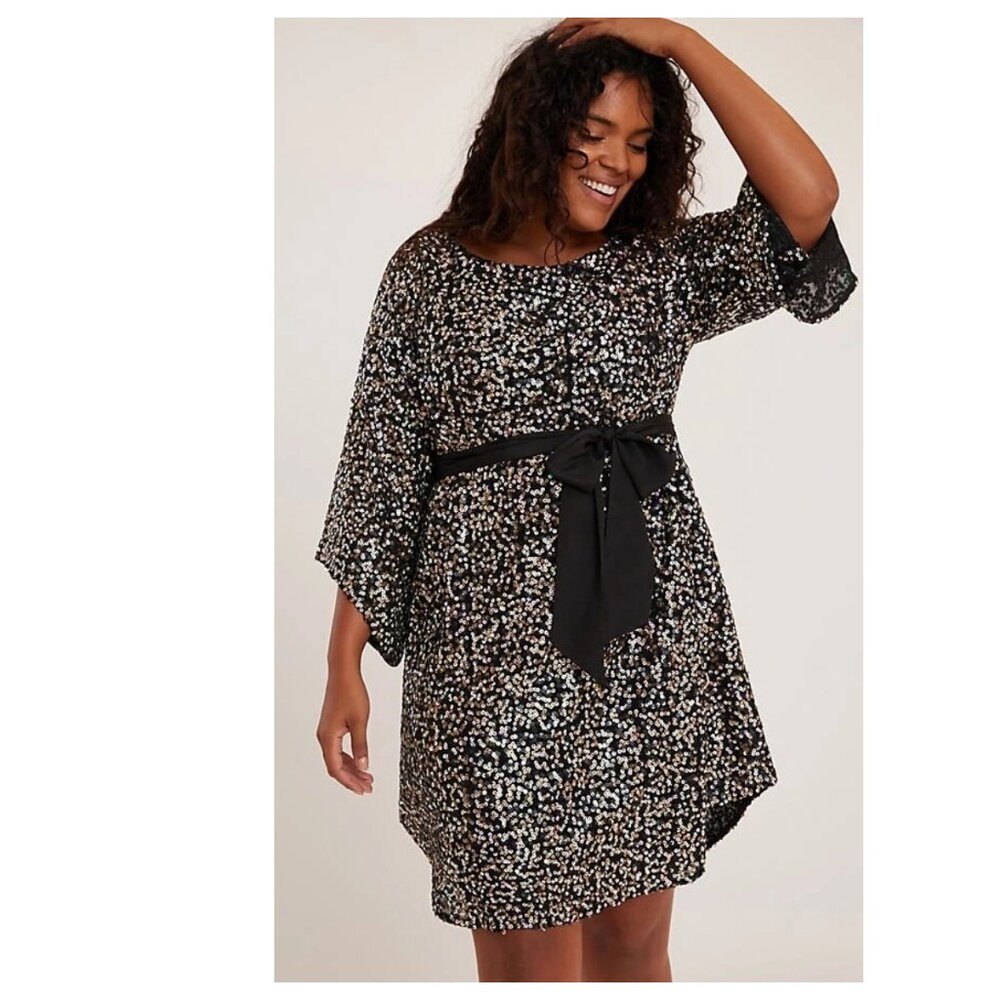 NEW Anthropologie Starling Sequined Tunic Dress Size Plus 2X, $168
